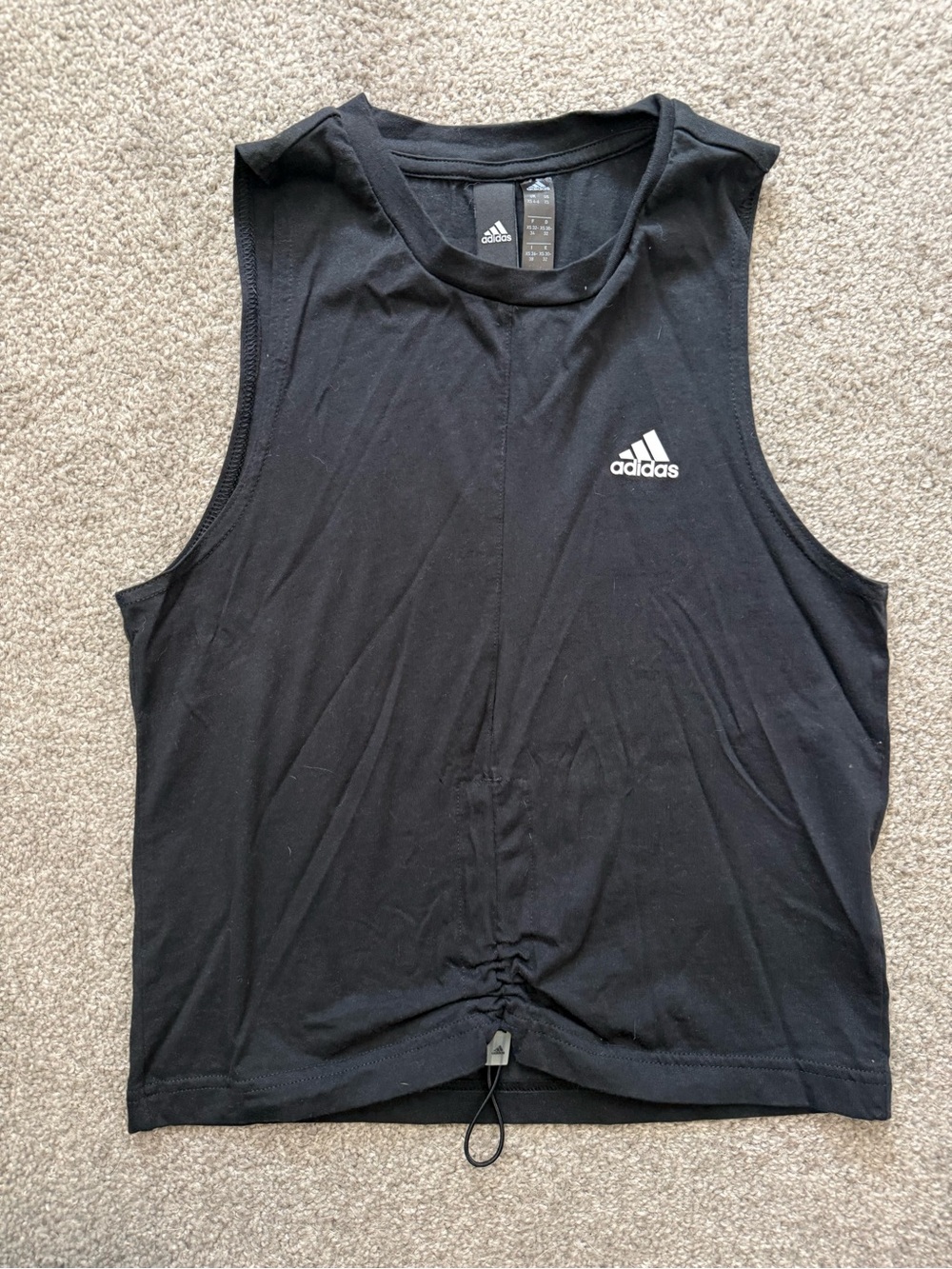 adidas Sleeveless Workout Tank with Drawcord